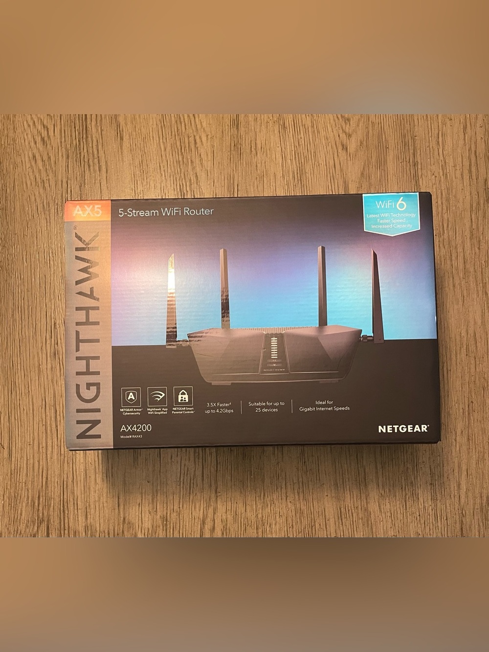 NETGEAR Nighthawk WiFi 6 Router (RAX43), perfect condition. Retails for $199 NWT